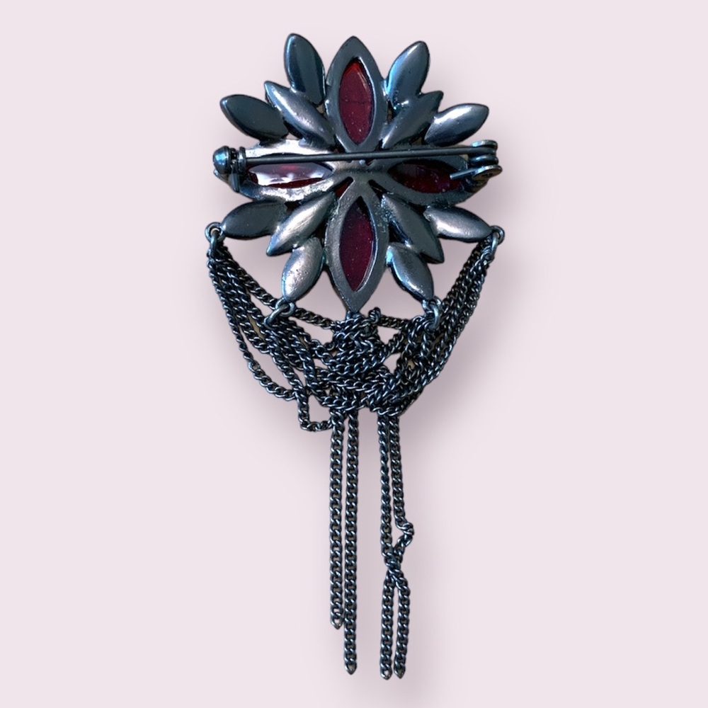 Whimsygoth Burgundy Brooch - Picture 2 of 2